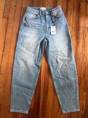 NWT Current/Elliott The Jaunt Taper Baggy High Rise Jeans Morning Glory 26